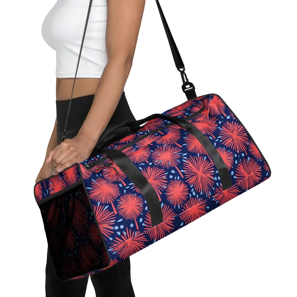 Coral Fireflower on Duffle Bag — Front