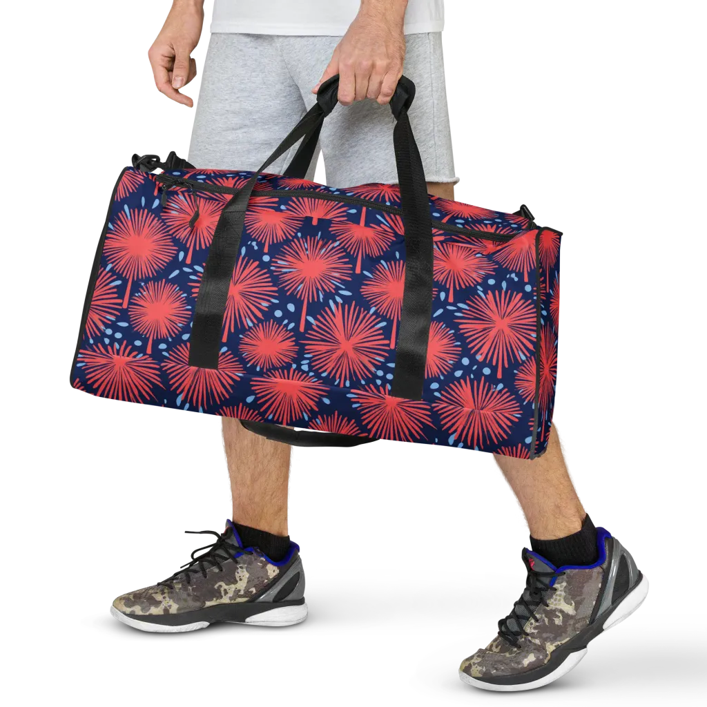 Coral Fireflower on Duffle Bag — Front