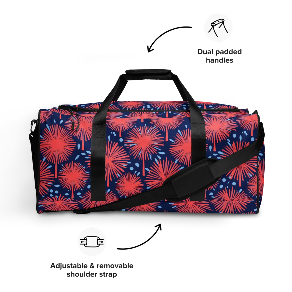 Coral Fireflower on Duffle Bag — Front