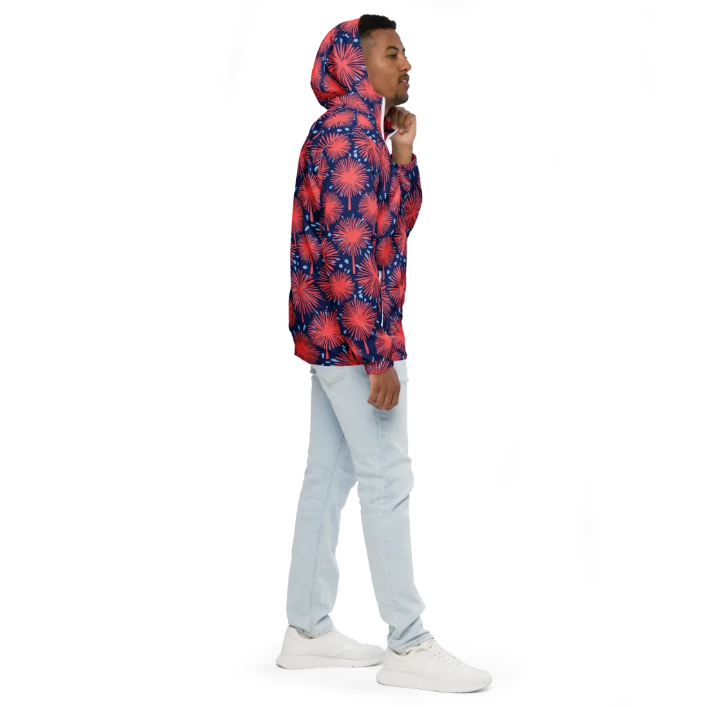 Coral Fireflower on Men's Windbreaker — Right