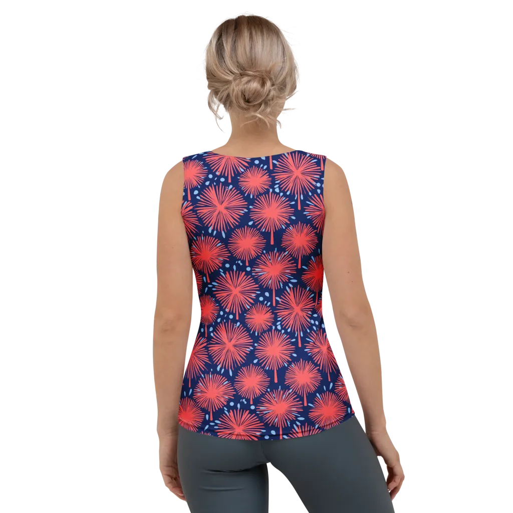 Coral Fireflower on Women's Tank Top — Back