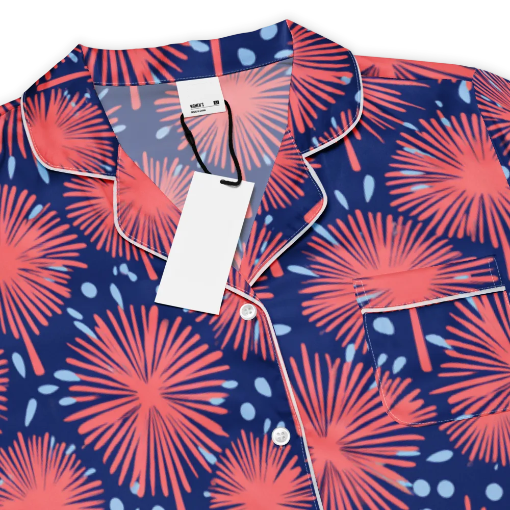 Coral Fireflower on Women's Short Sleeve Pajama Top — Product details