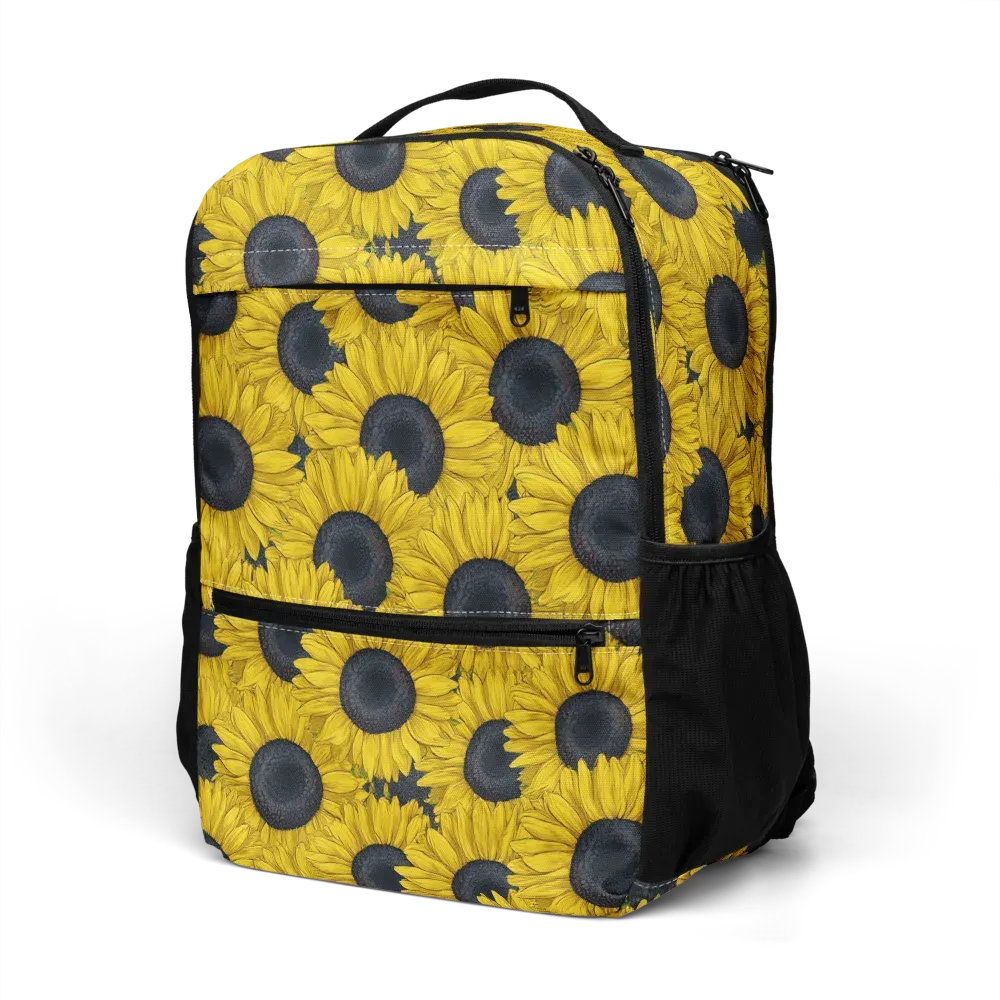 Sunflower Eclipse on Utility Backpack — Left Front