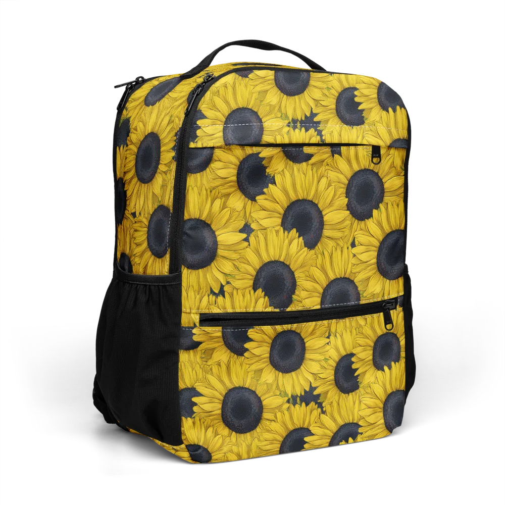 Sunflower Eclipse on Utility Backpack — Right Front