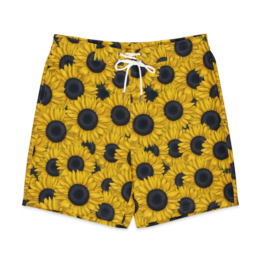 Sunflower Eclipse on Men's Board Shorts — Front