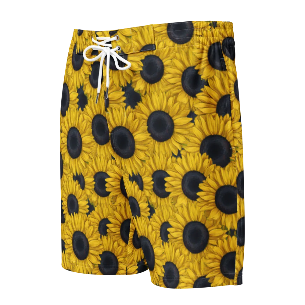 Sunflower Eclipse on Men's Board Shorts — Front