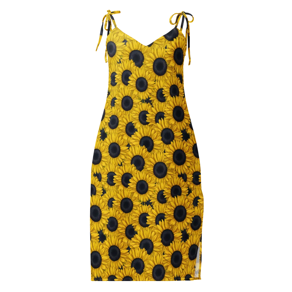 Sunflower Eclipse on Slip Dress — Front