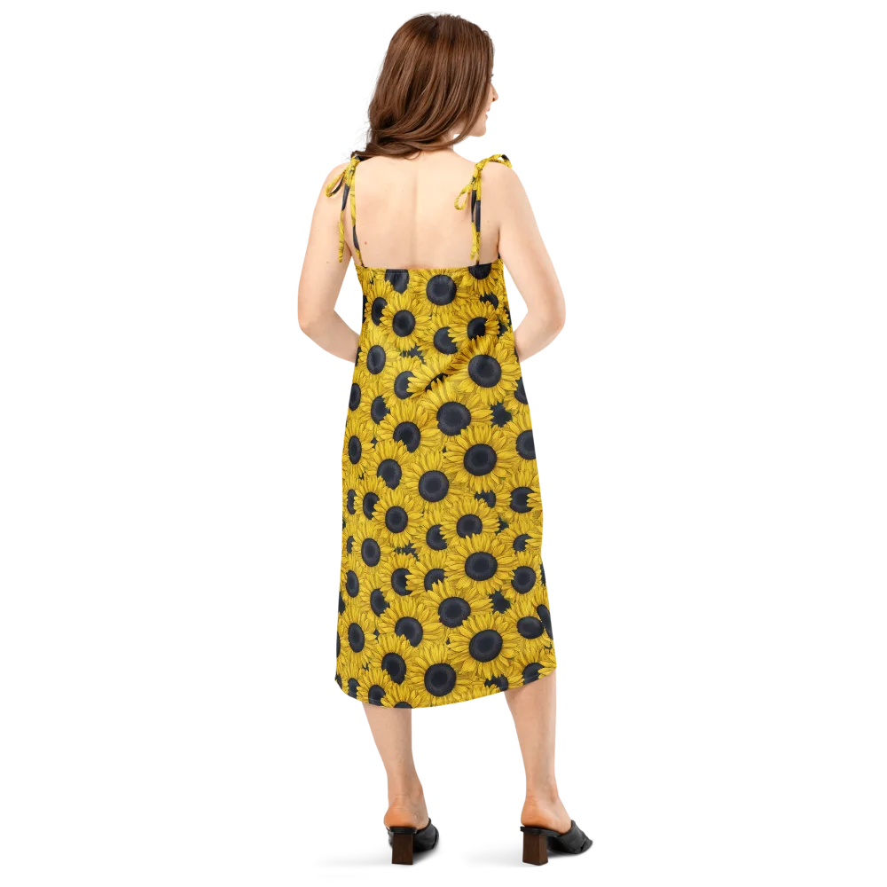 Sunflower Eclipse on Slip Dress — Back