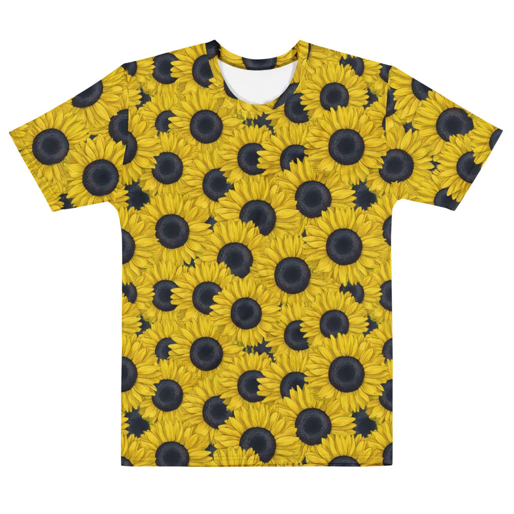 Sunflower Eclipse on Men's Cotton Crew Neck T-Shirt — Front