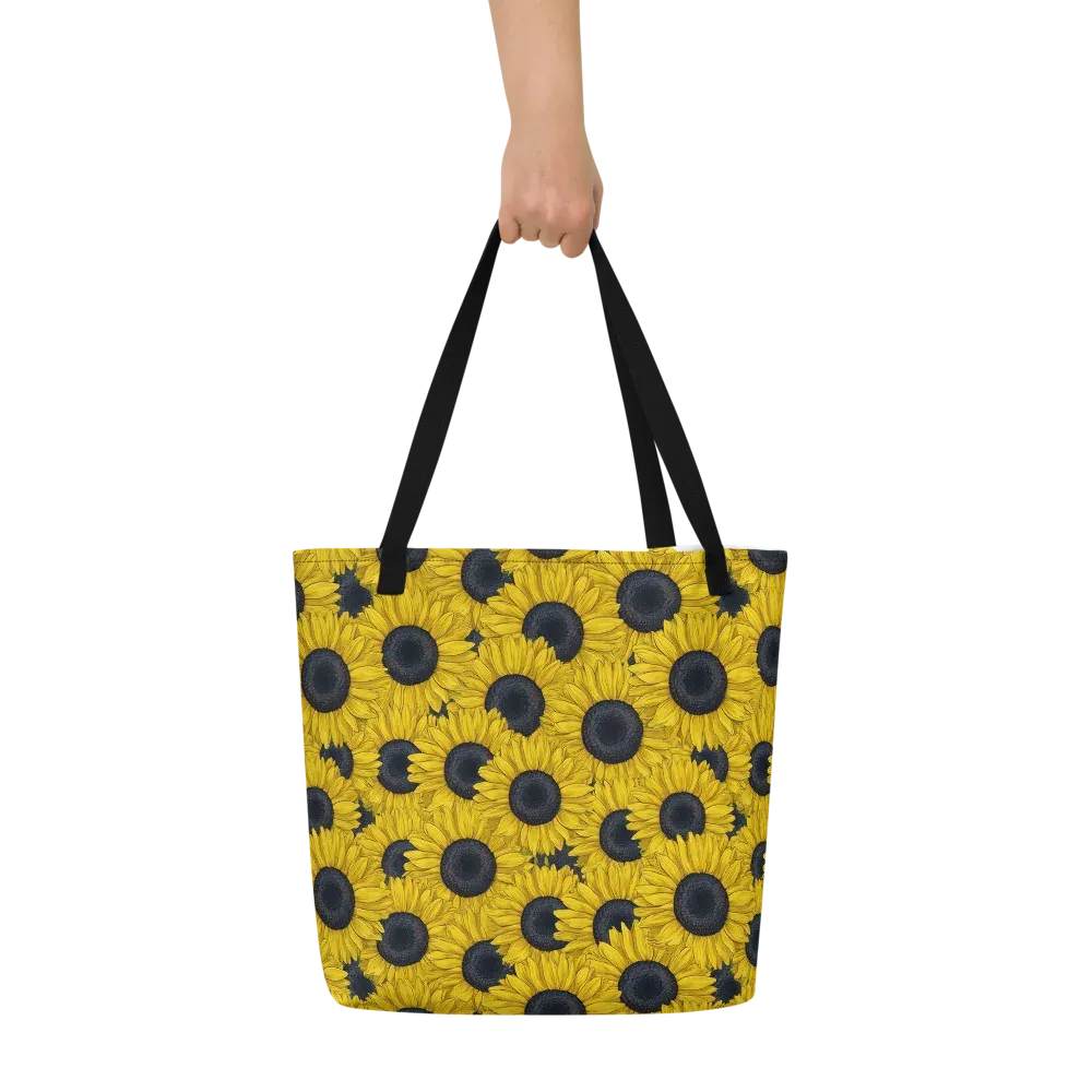 Sunflower Eclipse on Large Tote Bag W/ Pocket — Front