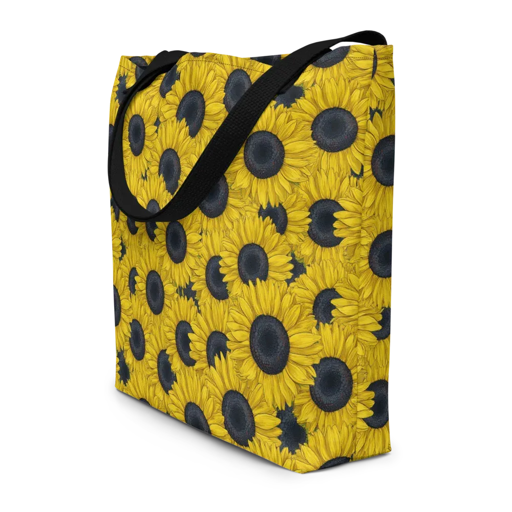 Sunflower Eclipse on Large Tote Bag W/ Pocket — Front