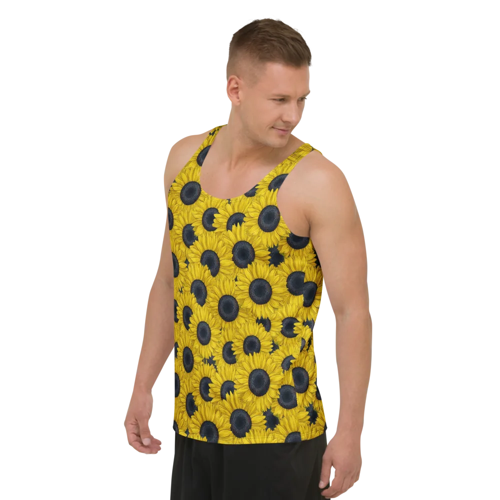 Sunflower Eclipse on Men's Tank Top — Left Front
