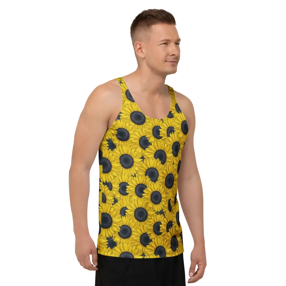 Sunflower Eclipse on Men's Tank Top — Right Front