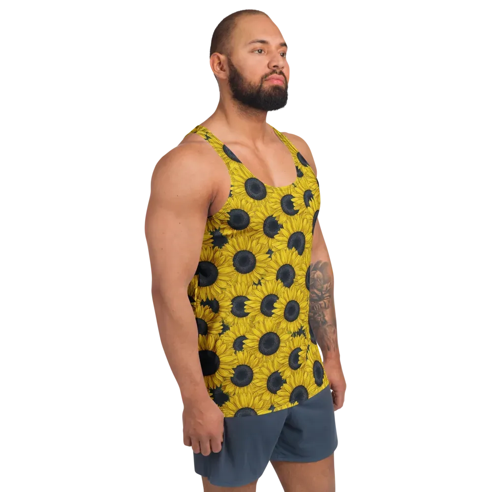 Sunflower Eclipse on Men's Tank Top — Right Front