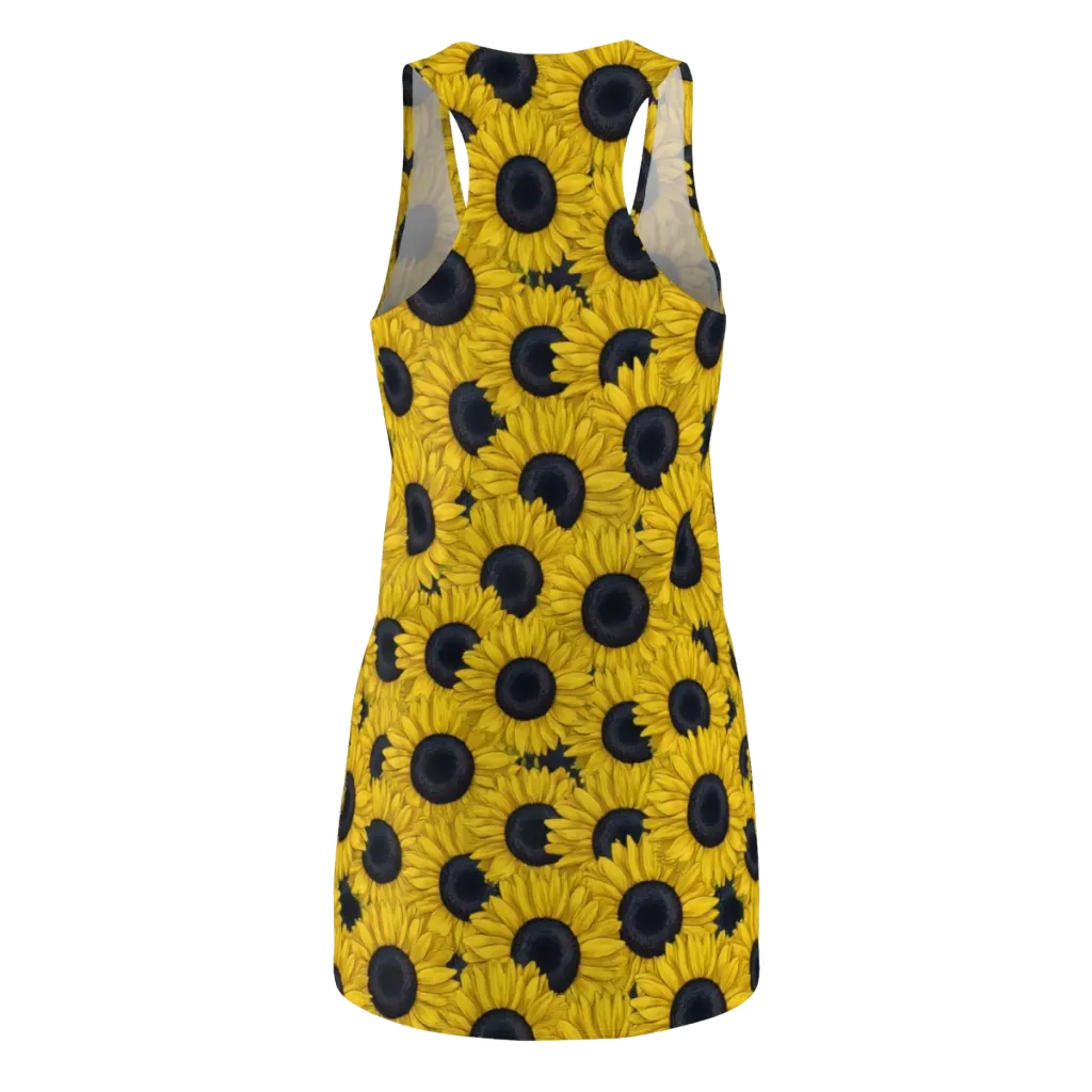 Sunflower Eclipse on Racerback Dress — Back
