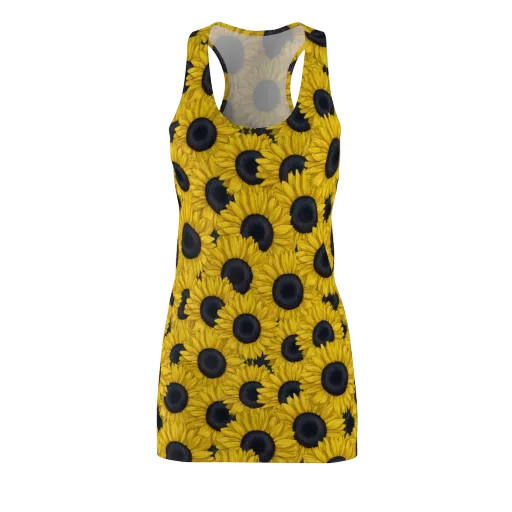 Sunflower Eclipse on a Racerback Dress