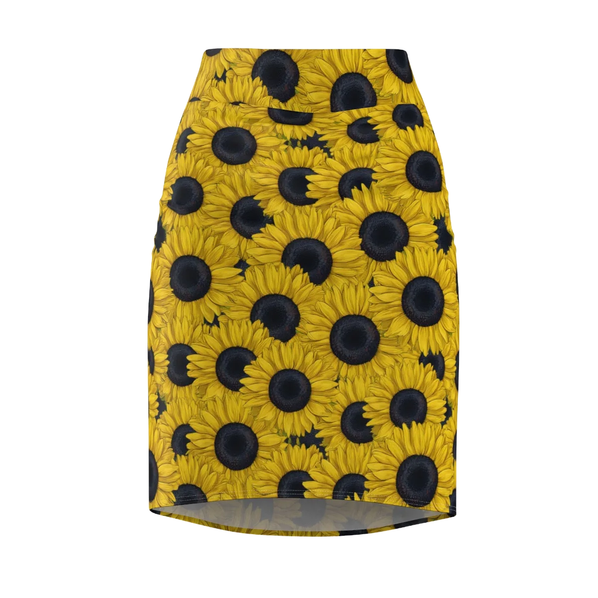Sunflower Eclipse on Pencil Skirt — Front