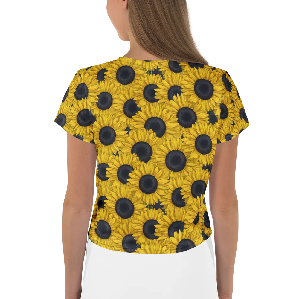 Sunflower Eclipse on Crop Tee — Back