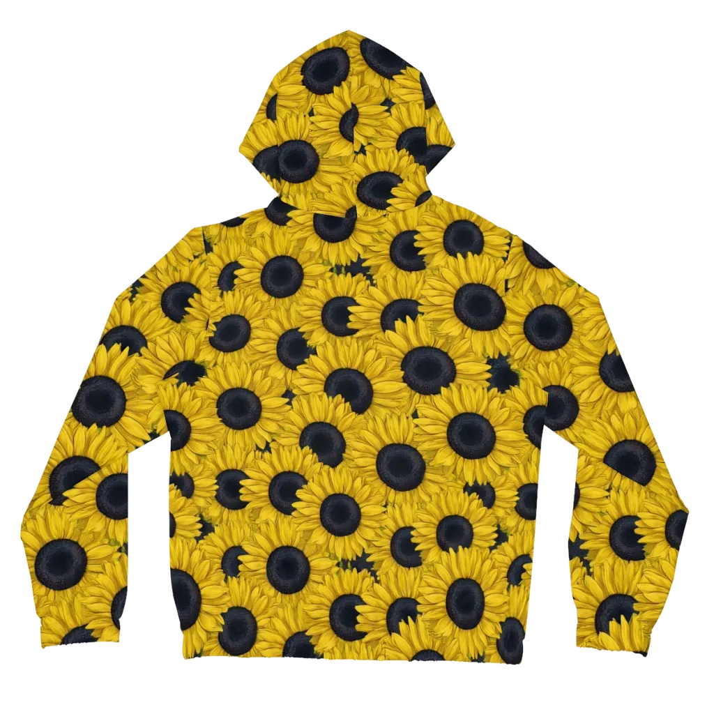 Sunflower Eclipse on Women's Full-Zip Hoodie — Back