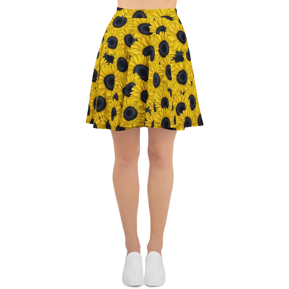 Sunflower Eclipse on Skater Skirt — Front