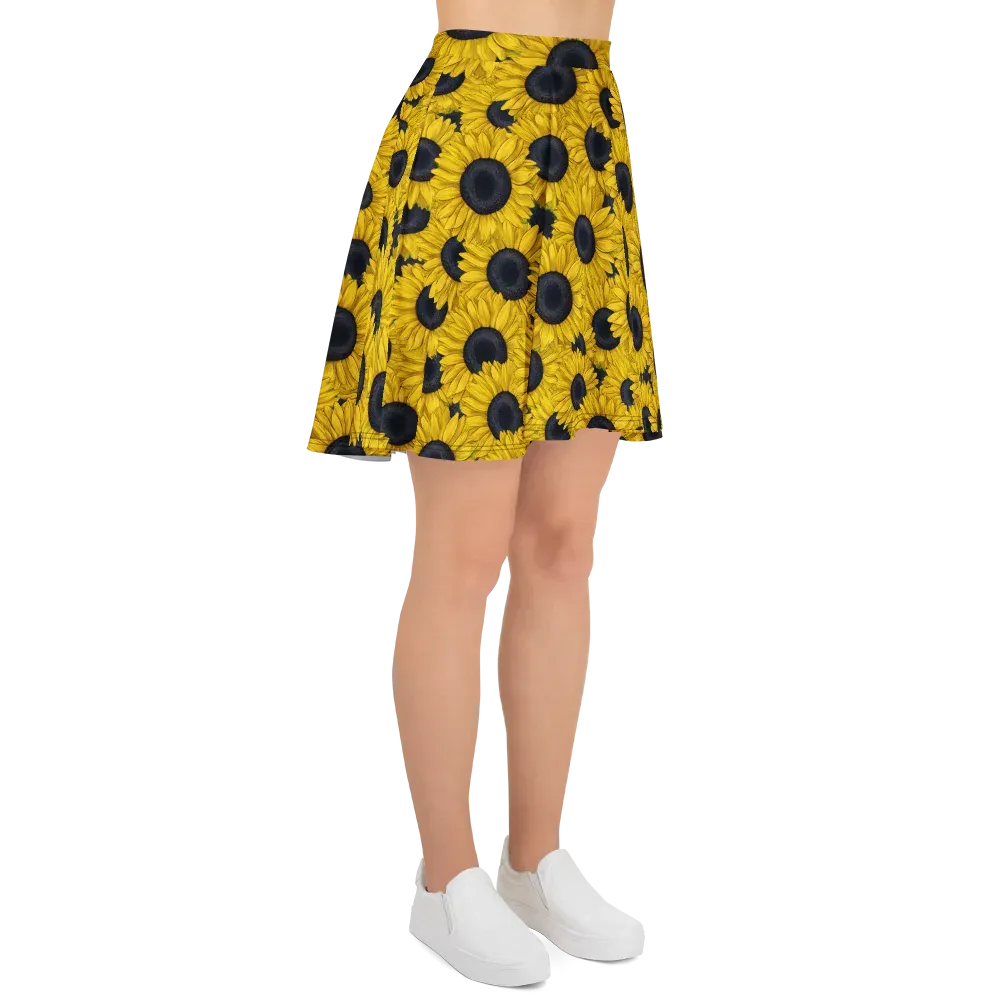 Sunflower Eclipse on Skater Skirt — Right
