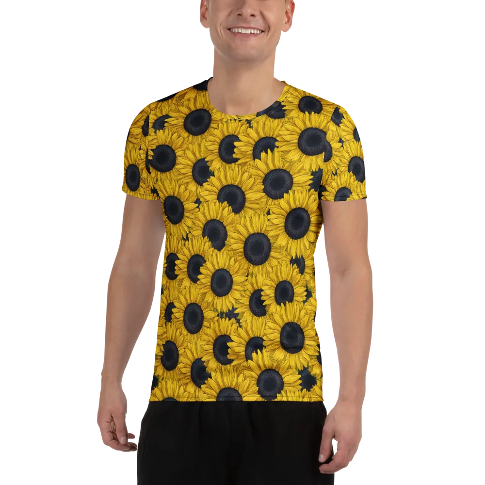 Sunflower Eclipse on Men's Athletic T-Shirt — Front