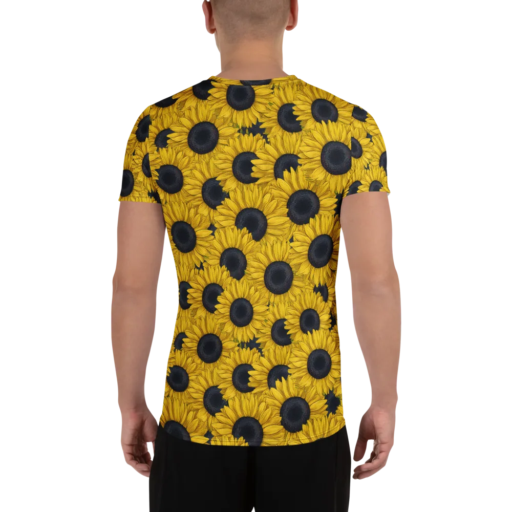 Sunflower Eclipse on Men's Athletic T-Shirt — Back