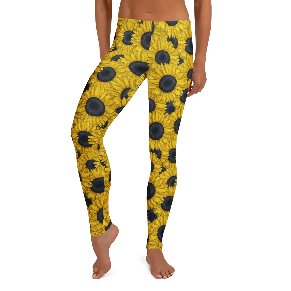 Sunflower Eclipse on Leggings — Front