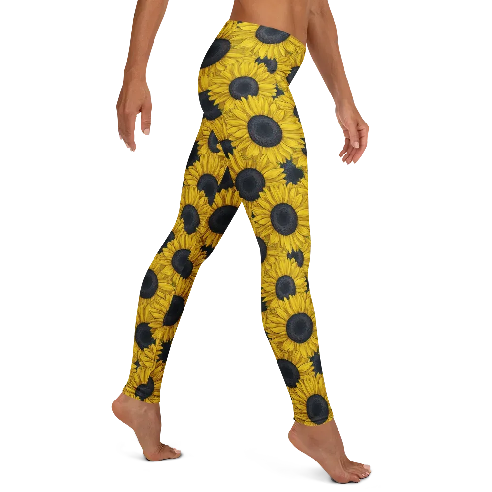 Sunflower Eclipse on Leggings — Right