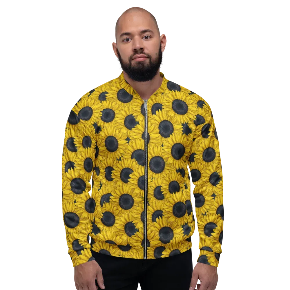 Sunflower Eclipse on Bomber Jacket — Front