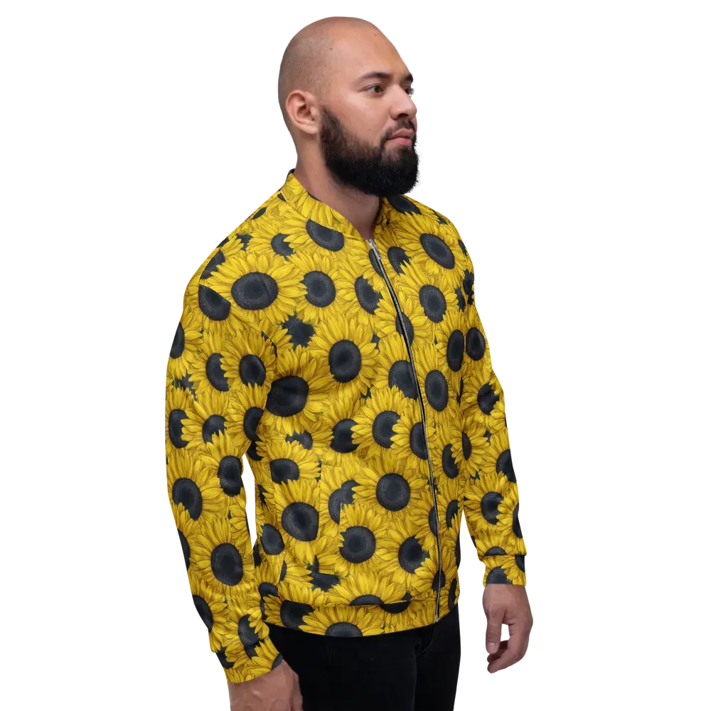 Sunflower Eclipse on Bomber Jacket — Right