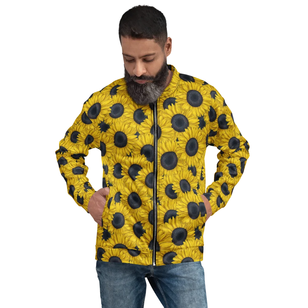 Sunflower Eclipse on Bomber Jacket — Front