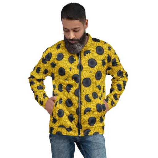 Sunflower Eclipse on a Bomber Jacket