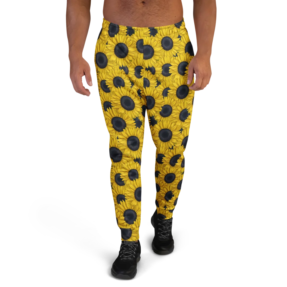 Sunflower Eclipse on Men's Joggers — Front