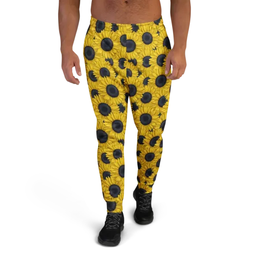 Sunflower Eclipse on a Men's Joggers