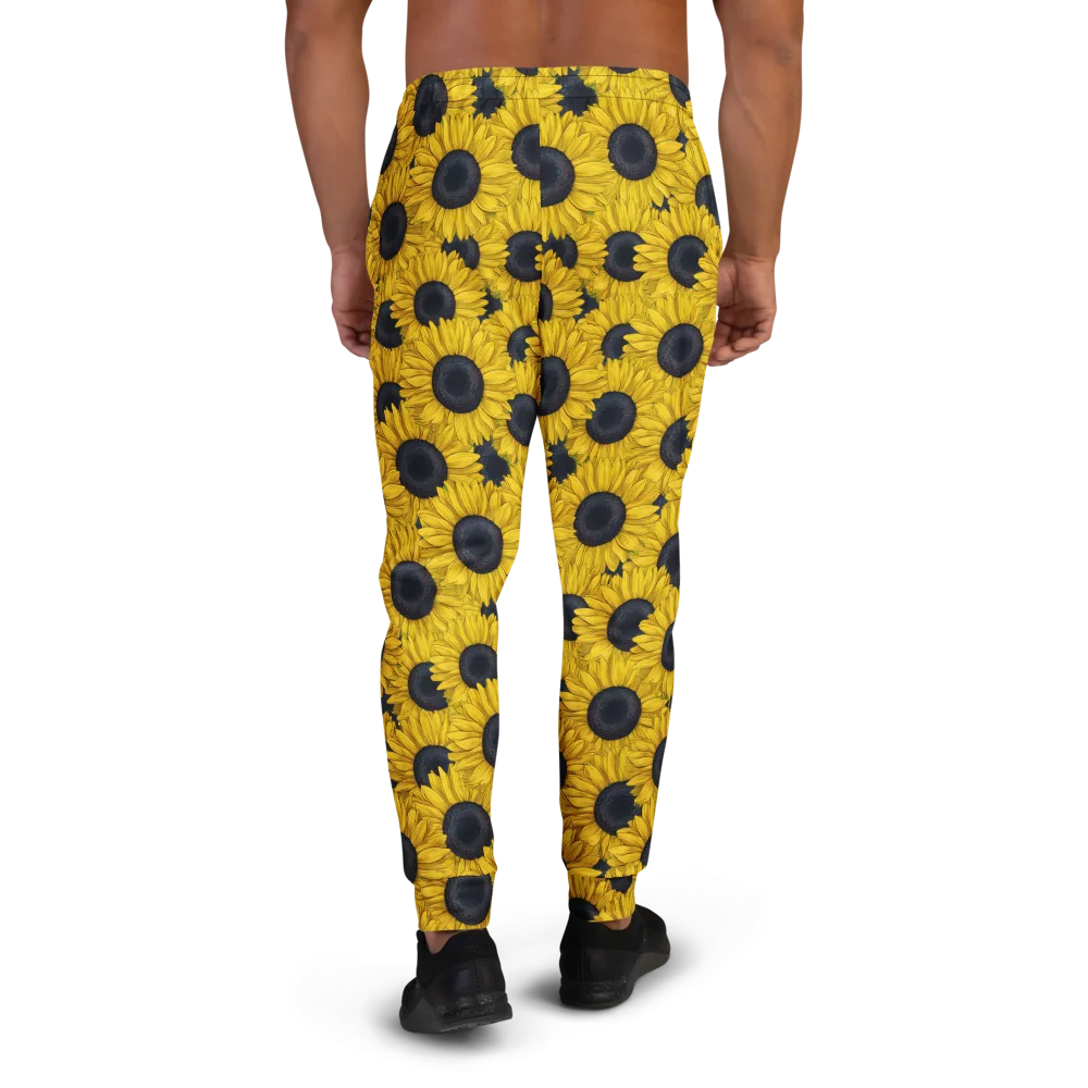 Sunflower Eclipse on Men's Joggers — Back