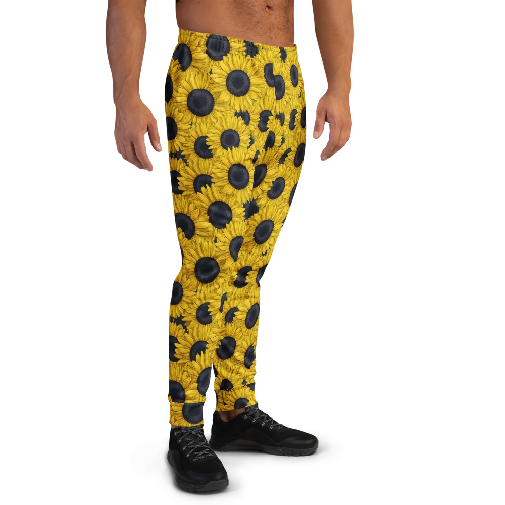 Sunflower Eclipse on Men's Joggers — Right