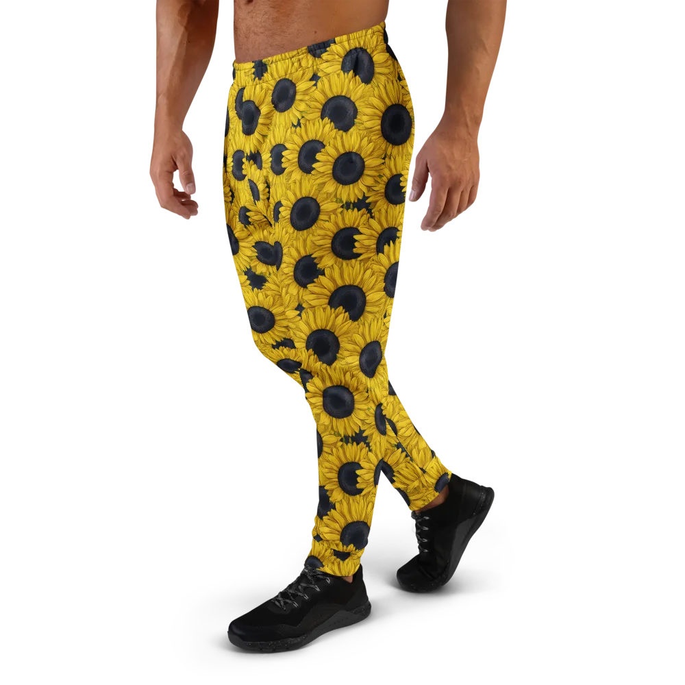 Sunflower Eclipse on Men's Joggers — Left