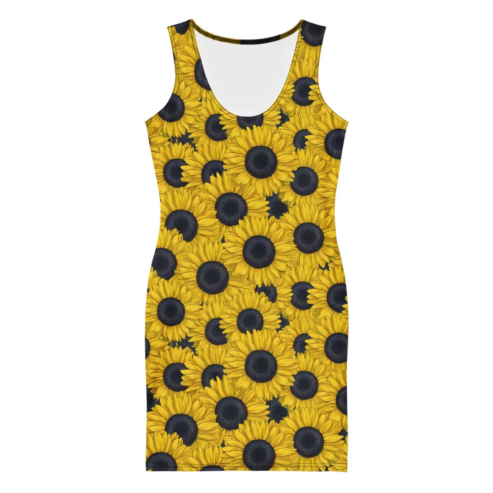 Sunflower Eclipse on Bodycon Dress — Front