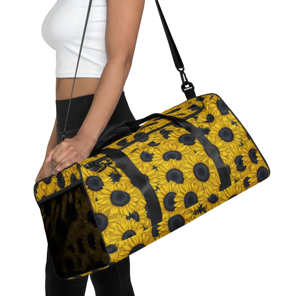 Sunflower Eclipse on Duffle Bag — Front