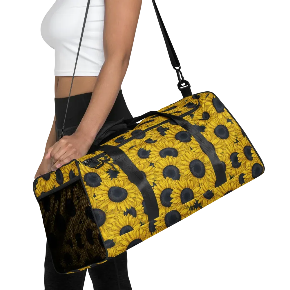 Sunflower Eclipse on Duffle Bag — Front