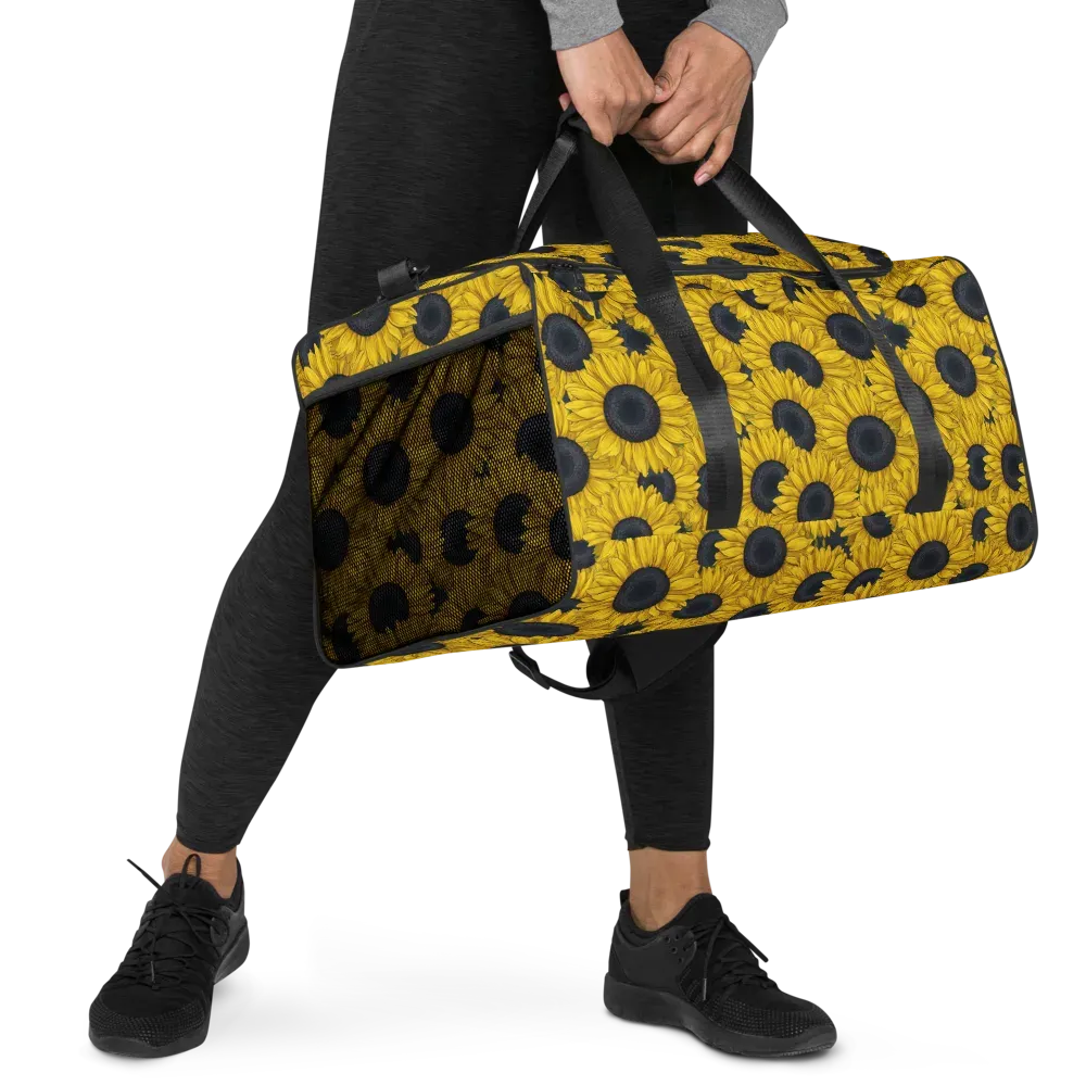 Sunflower Eclipse on Duffle Bag — Right Front
