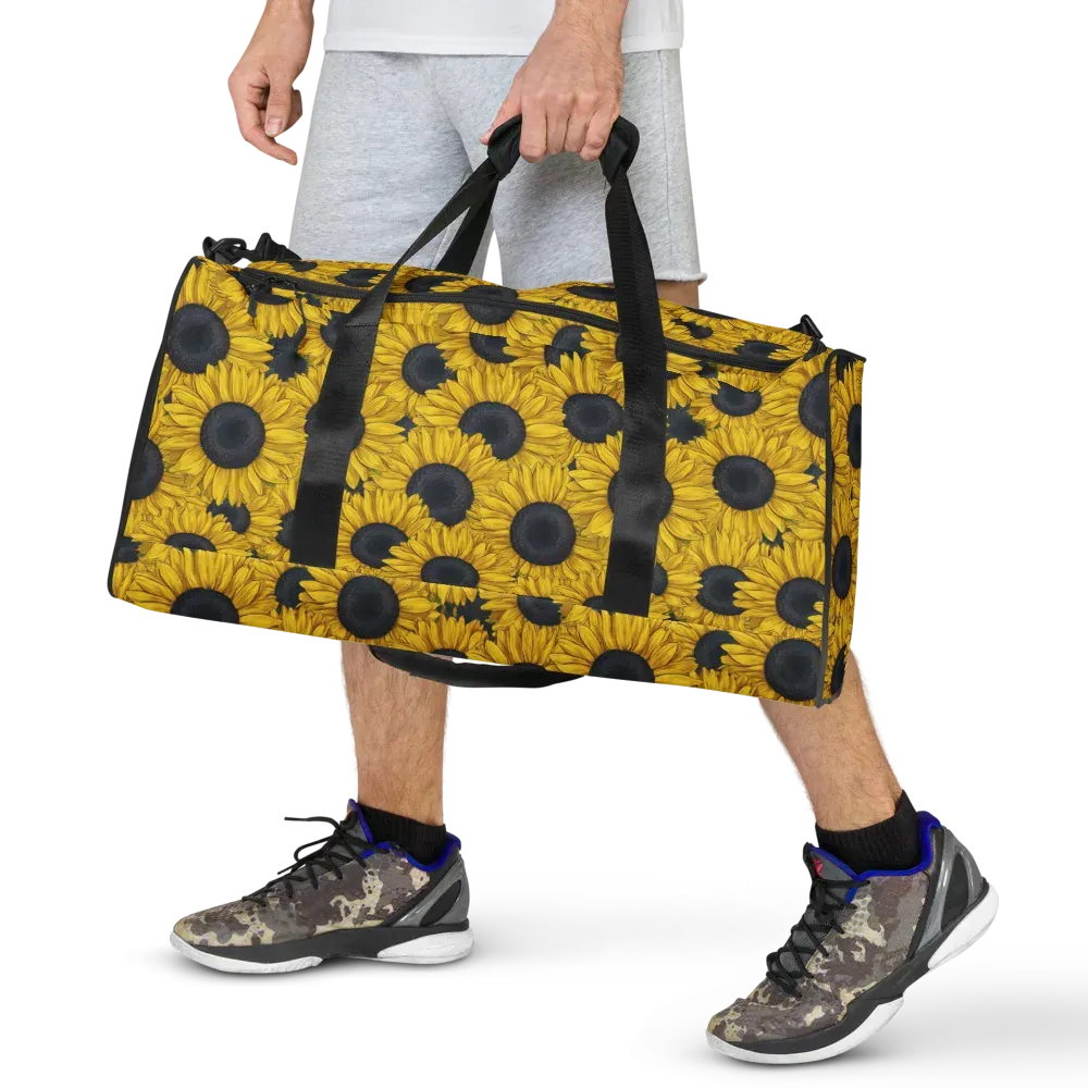 Sunflower Eclipse on Duffle Bag — Front