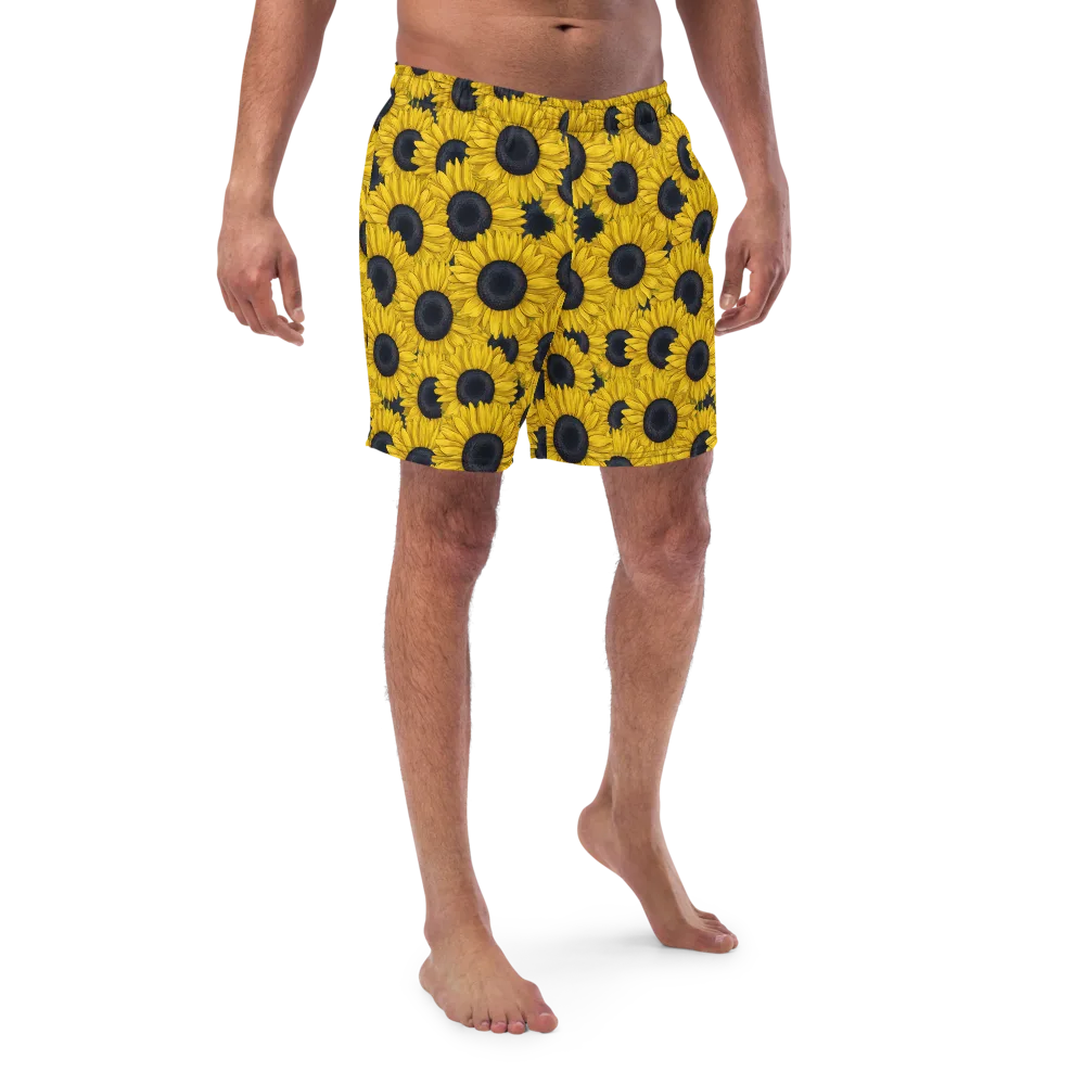 Sunflower Eclipse on Swim Trunks — Front