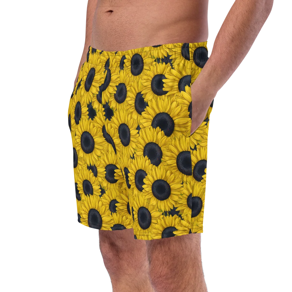 Sunflower Eclipse on Swim Trunks — Left Front