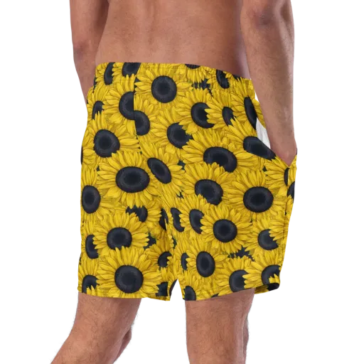 Sunflower Eclipse on a Swim Trunks