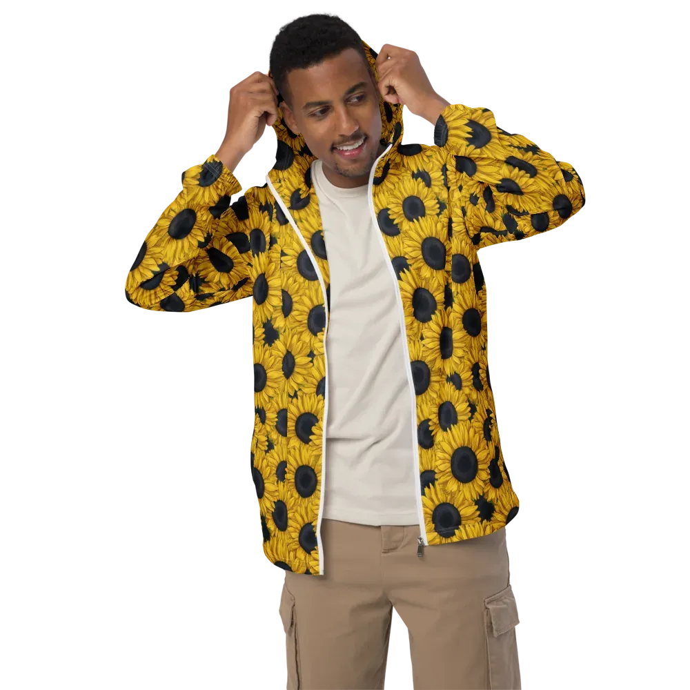 Sunflower Eclipse on Men's Windbreaker — Front