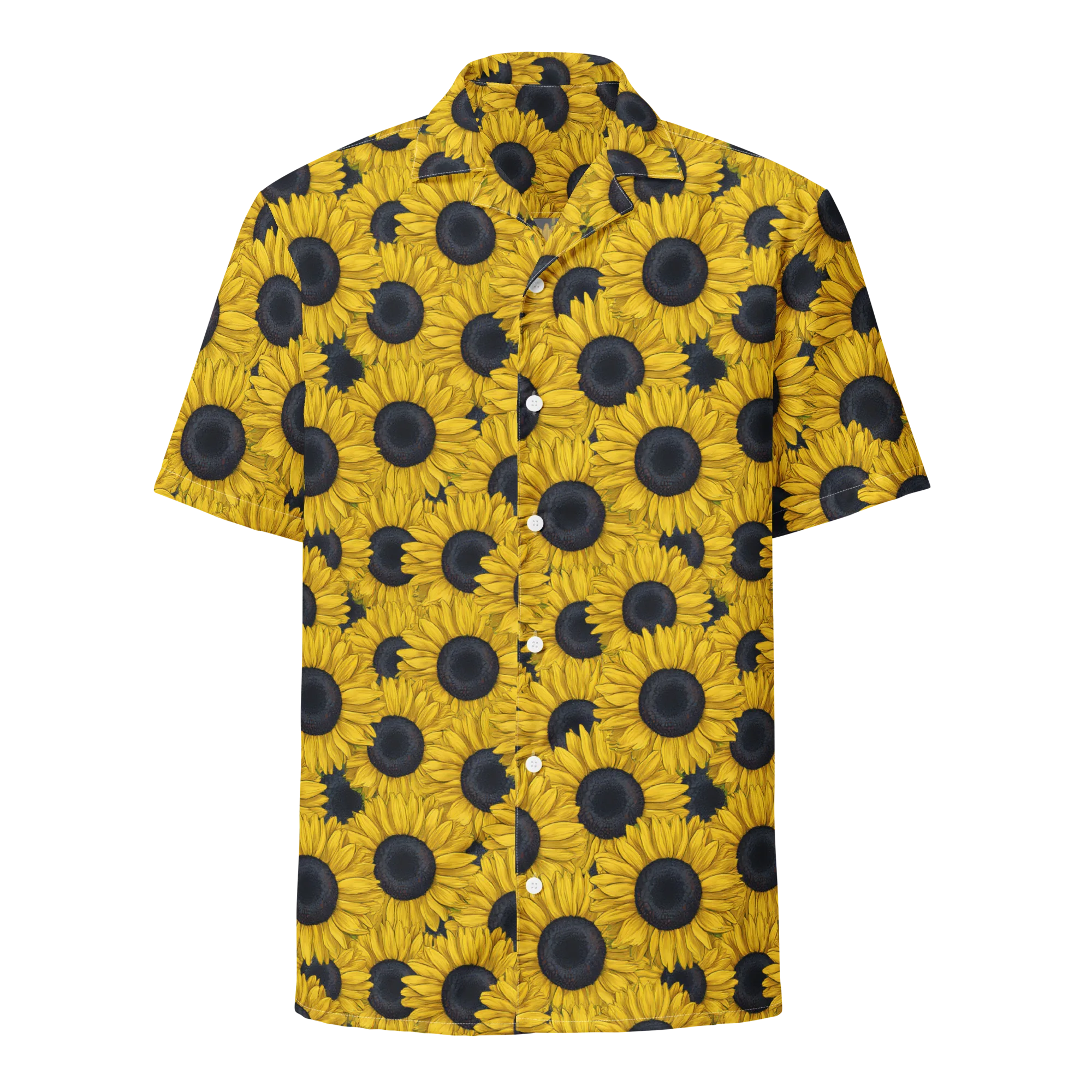 Sunflower Eclipse on Button Shirt — Front