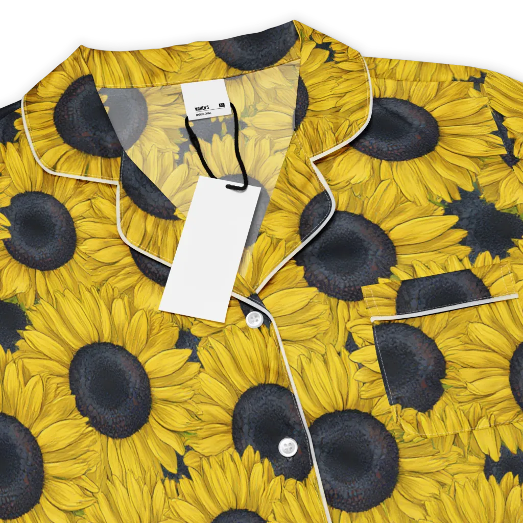Sunflower Eclipse on Women's Short Sleeve Pajama Top — Product details