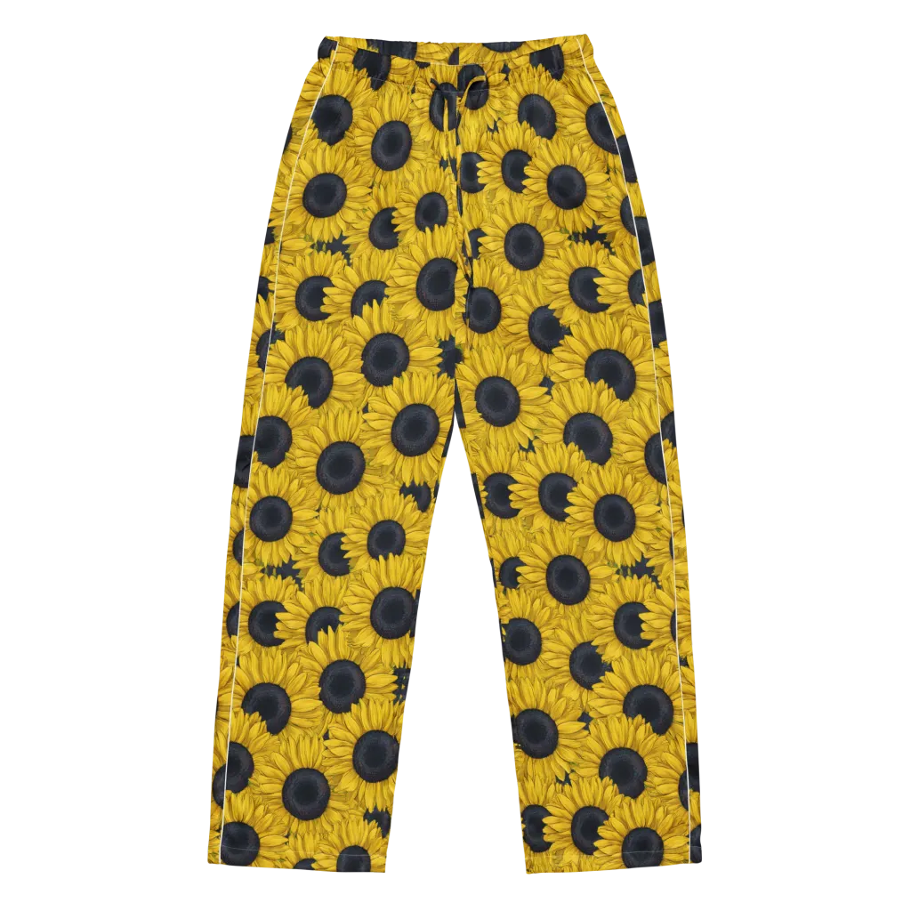 Sunflower Eclipse on Women's Pajama Pants — Front